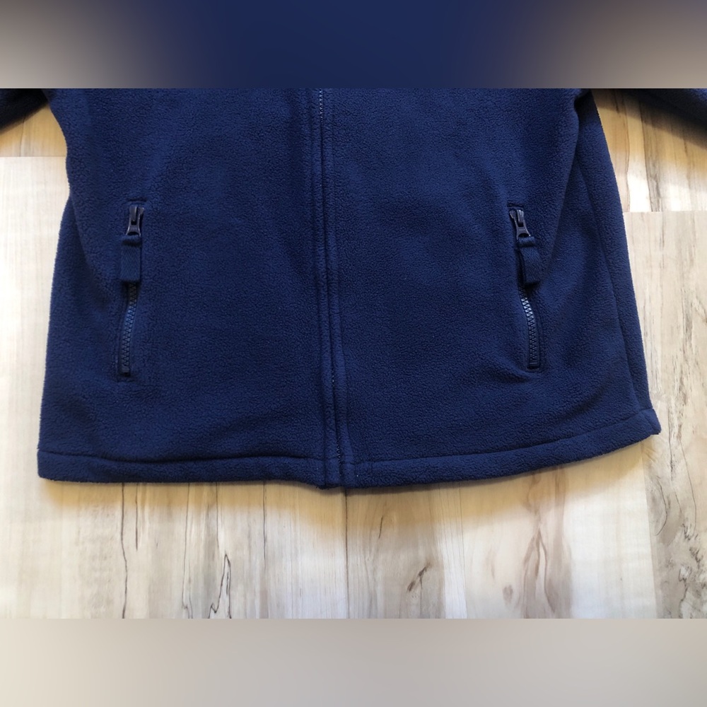 Vintage Polo Ralph Lauren Womens XS Navy Fleece Full Zip Jacket Red Pony Logo - Picture 6 of 16